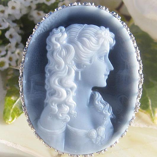 CAMEO（カメオ） Gerhard Schmidt作 最高級ブラックメノウカメオ K18WG