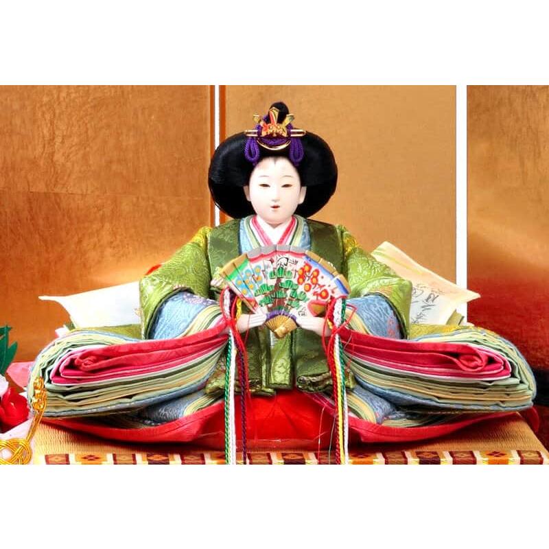 雛人形 久月 ひな人形 平飾り 親王飾り 二世光匠作 正絹有職 黄櫨染 久