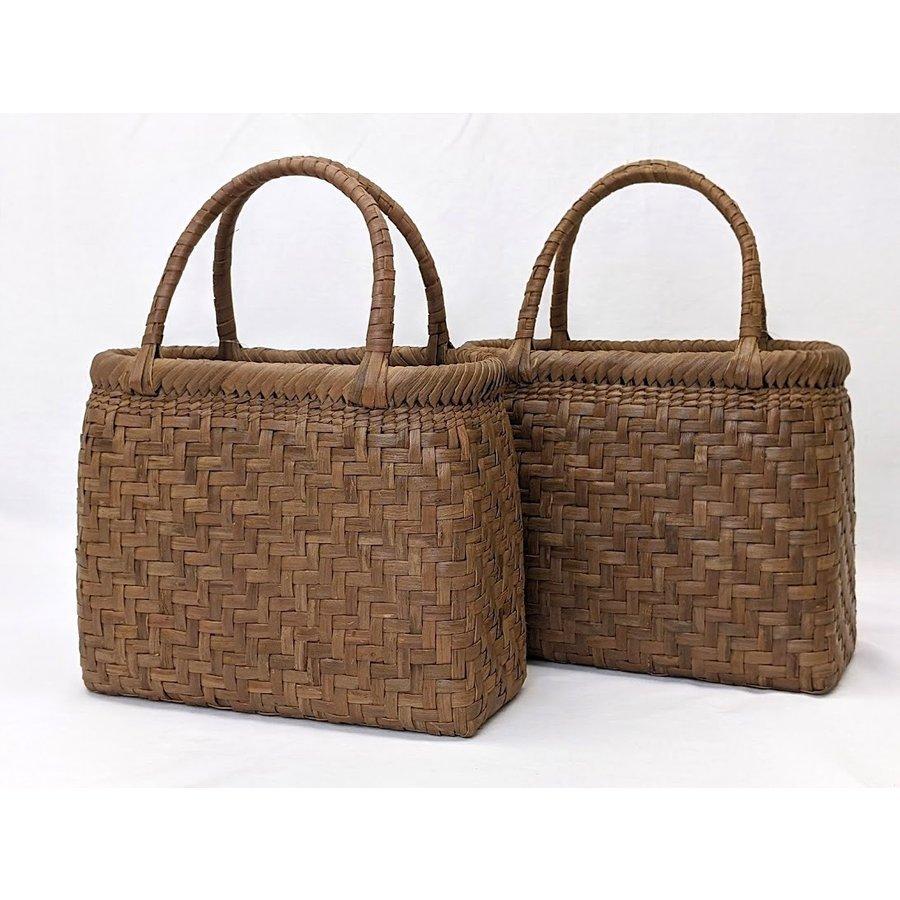 山葡萄 純国産 福島県奥会津三島 かごバッグ 2 天然素材 伝統工芸 編み