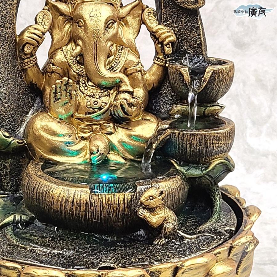 開運 風水 噴水 置物 インテリア 噴水オブジェ ガネーシャ 置物