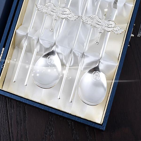 H.JIN 蝶 銀 箸スプーンペアセット カトラリーセット 鶴 送料無料 高級