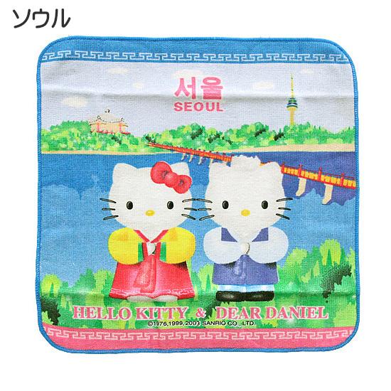 韓国限定 ハローキティ ご当地 タオル ハンカチ Hello Kitty かわいい