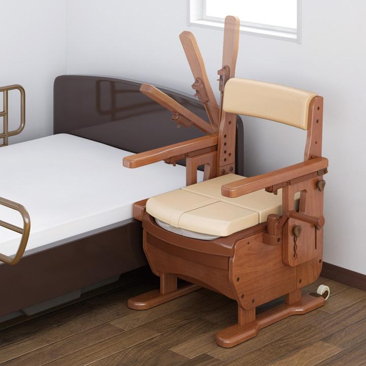 アロン化成 ポータブルトイレ 安寿 家具調トイレセレクトR はねあげ