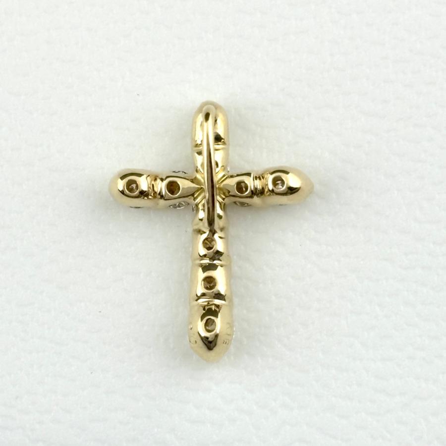 クロスモチーフ ペンダントトップ YG イエローゴールド メレダイヤ