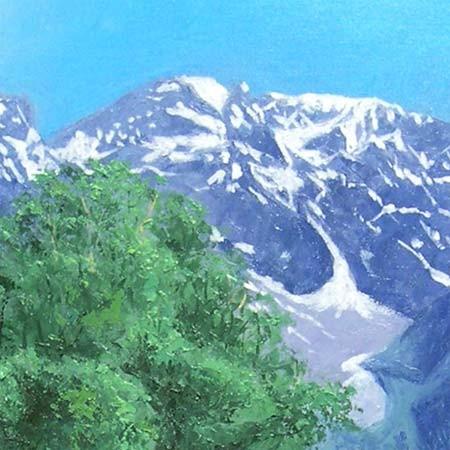 絵画 油絵 上高地 （大山功） 【海・山】【肉筆】【油絵】【日本の風景