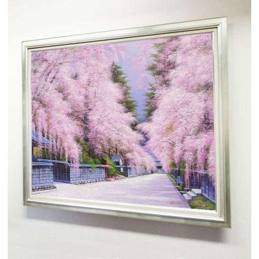絵画 油絵 角館の桜 F50号 （木村由記夫） 【肉筆】【油絵】【日本の