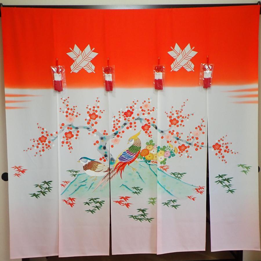加賀友禅 花嫁のれん 花嫁暖簾 金鶏鳥 手描き 花嫁のれん号 花嫁のれん