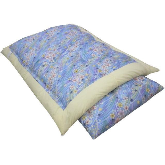 綿組布団 掛け・敷き布団セット（赤系）和風レトロ 綿組布団 掛け