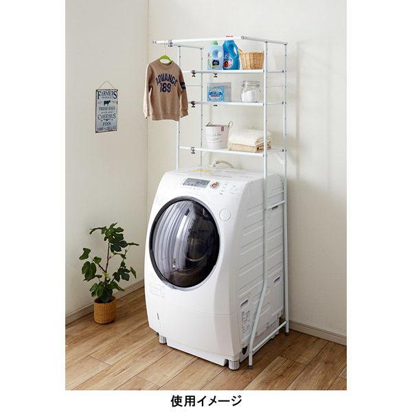 LOHACO - 3段ランドリーラック ホワイト 幅60-93×高182×奥行53cm L-5