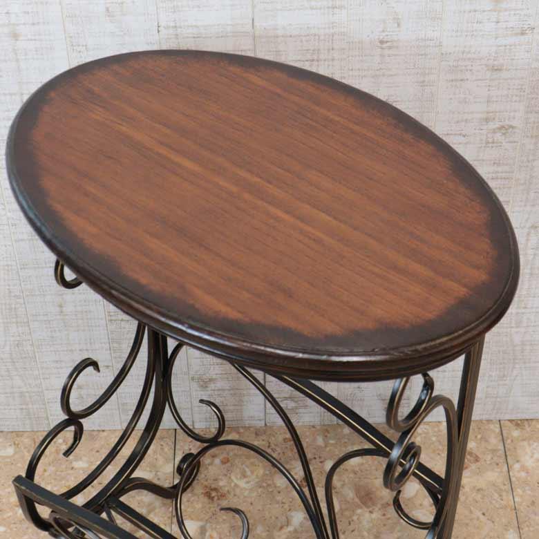 アイアン マガジンラックテーブル アンティーク仕上げ サイドテーブル