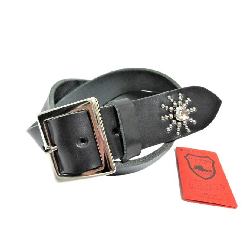 栃木レザー エンドオンリー スタッズベルト 黒 クリスタルスポッツ