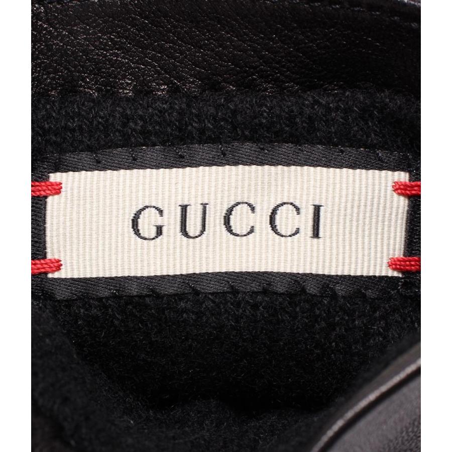 美品 グッチ レザー手袋 グローブ タイガーヘッド メンズ GUCCI 中古
