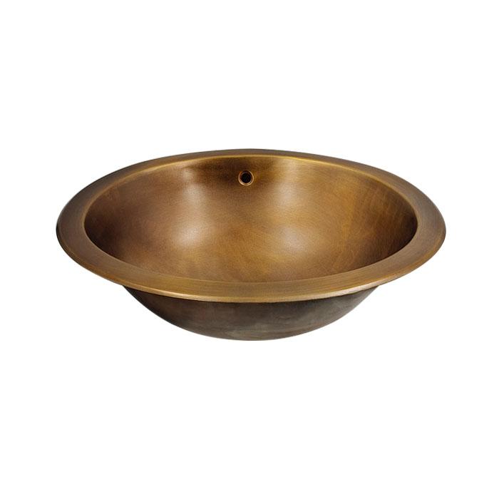洗面ボウル アンティーク ブロンズ 銅色 埋め込み オーバーフロー有り