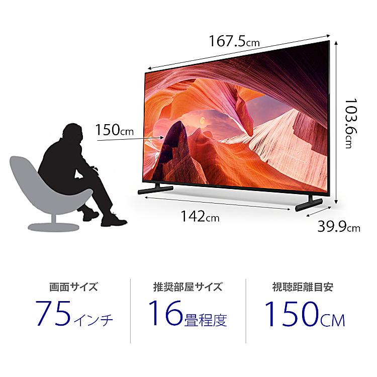 SONY（ソニー） テレビ 75インチ 5年長期保証付き【標準設置無料
