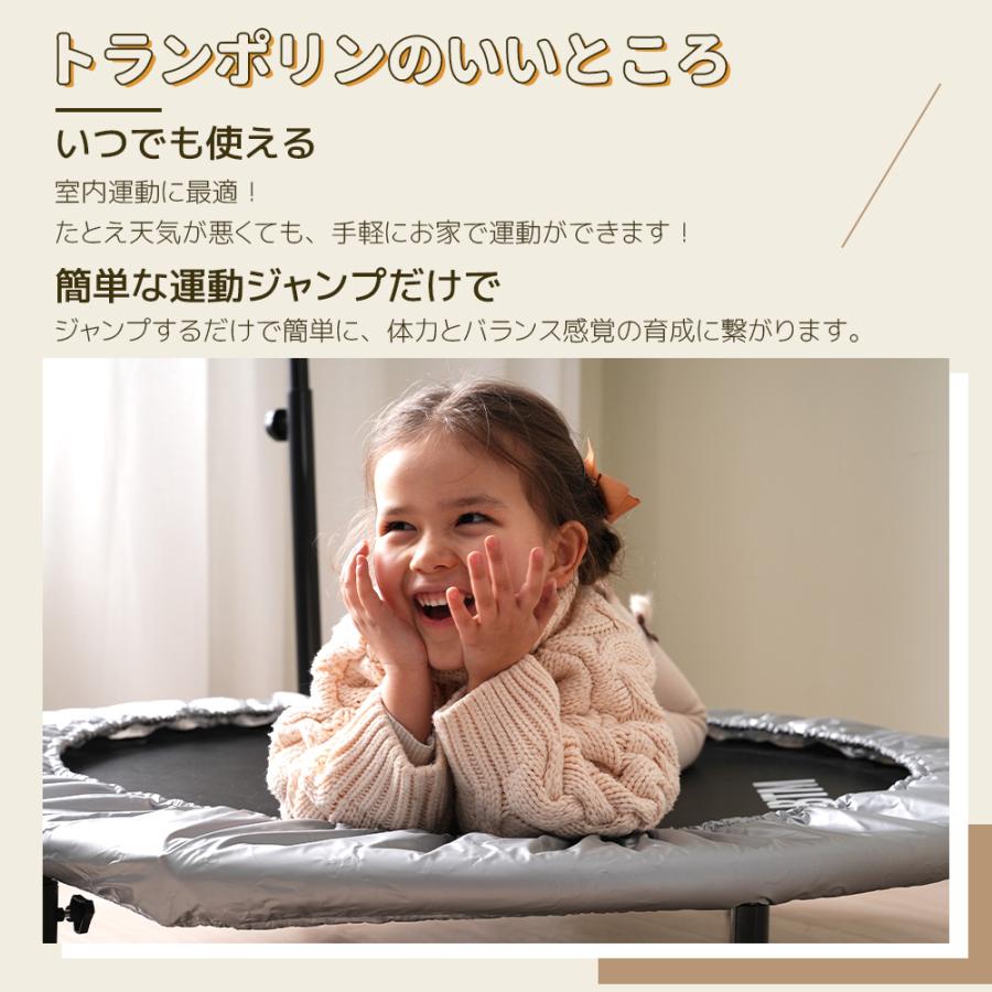 BTM トランポリン 手すり付き 直径102cm 耐荷重110kg ゴム式 家庭用