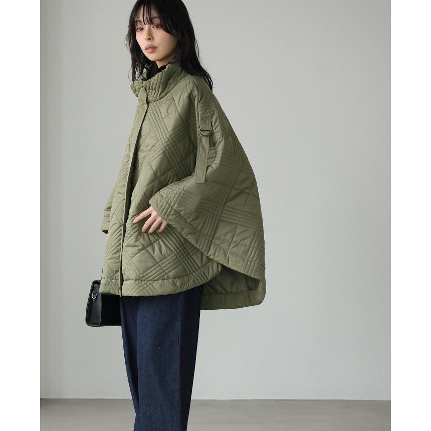 ポンチョ ケーブ コート 中綿 レディース アウター 防寒 あったか 軽量