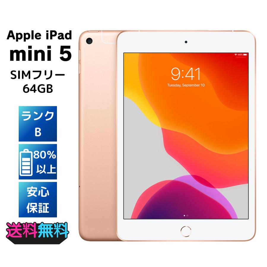 iPad mini 【美品・Bランク】 SIMフリー Apple 第5世代 64GB ゴールド