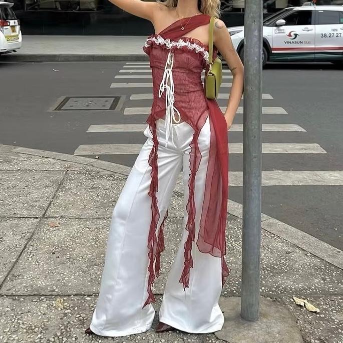 Y2K 古着 GLAD NEWS スタッズストラップ タイダイ ビスチェ キャミ Y2K