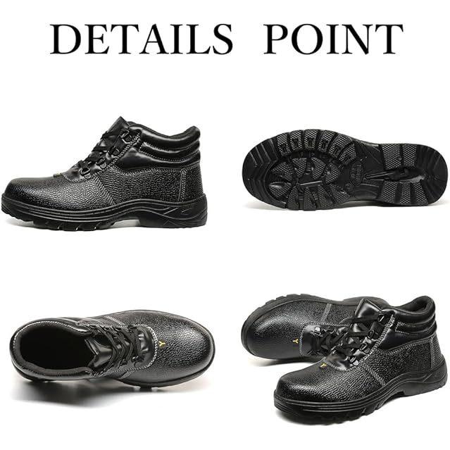 安全靴 作業靴 ハイカット 防水 軽量 革靴タイプ 黒 メンズ レディース