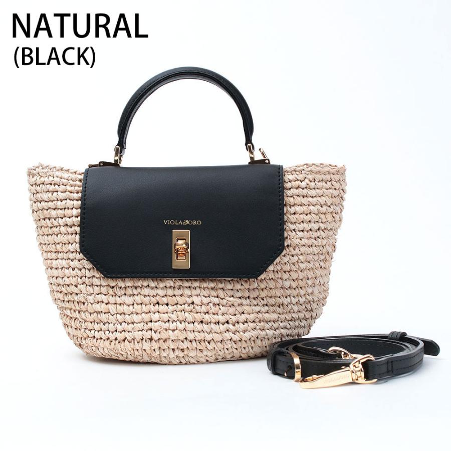VIOLAd'ORO（ヴィオラドーロ） かごバッグ 2WAYショルダー ラフィア