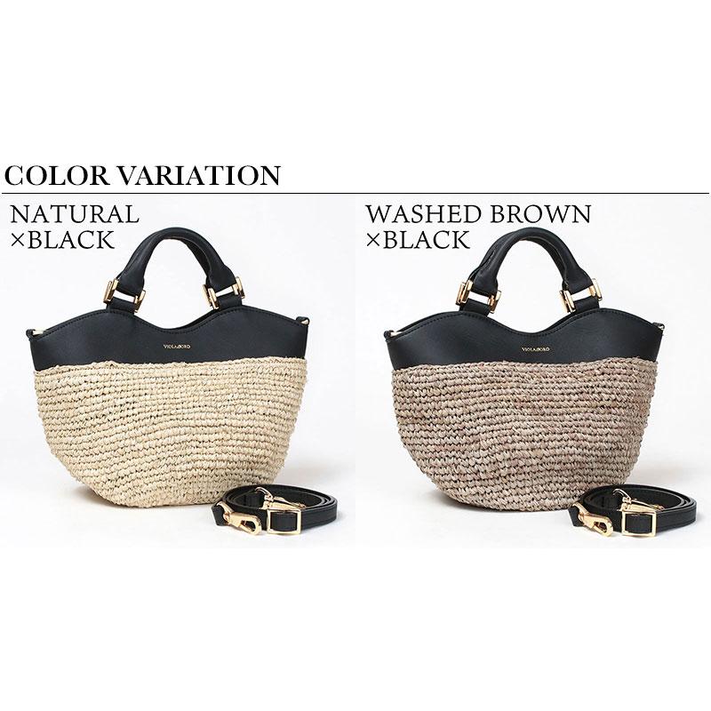 VIOLAd'ORO（ヴィオラドーロ） かごバッグ ラフィア 2WAY SANDRO V8888