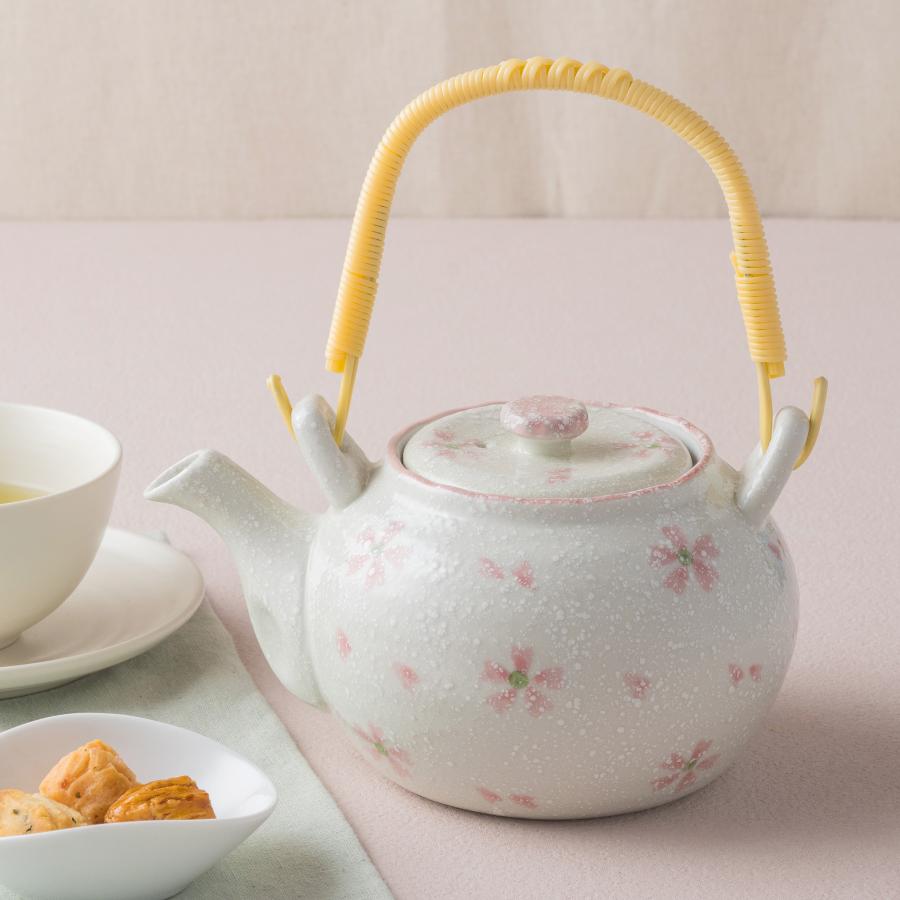 土瓶 4号 さくら淡雪 720cc 急須 茶こし付 つる付 陶器 新生活 業務