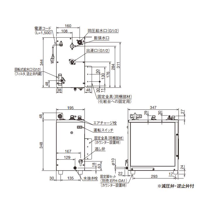 LIXIL（リクシル） 小型電気温水器 ゆプラス 洗髪用・ミニキッチン用