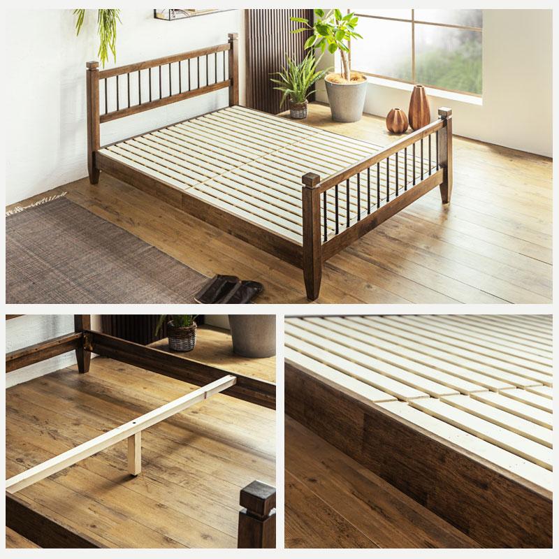 antique-セミダブルベッドフレーム 木製 ヴィンテージ フレンチ レトロ