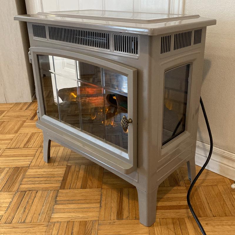 特別割引!! 遠赤外線3D電気薪ストーブ フレンチグレー/送料無料