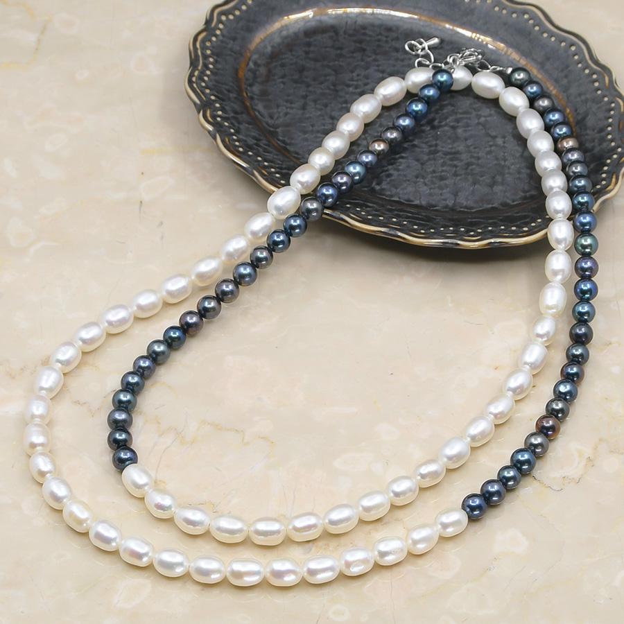 ベビーパール アコヤ真珠 ホワイト 淡水真珠 ロングネックレス