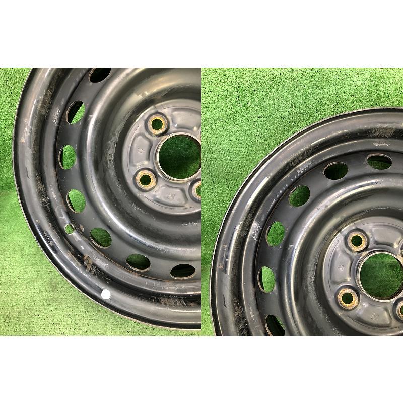 ☆14インチ 中古 鉄ホイール 4本 4穴 PCD100 ハブ54mm☆ : タイヤ