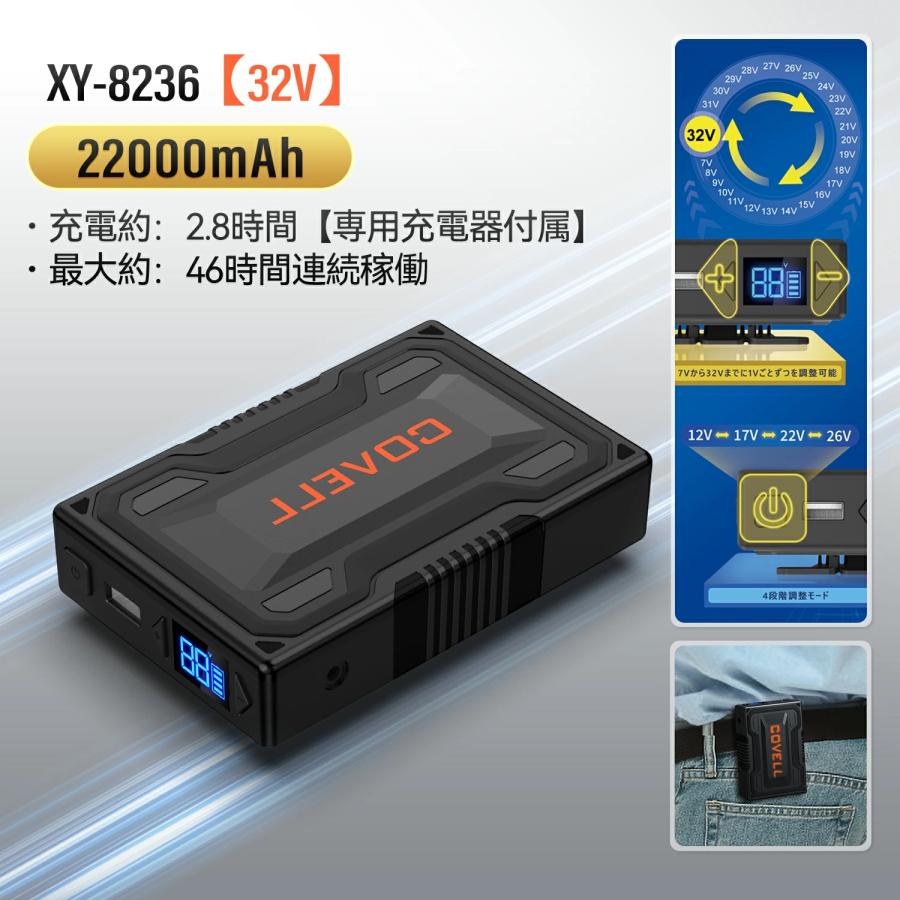 2025年新型 即日出荷 バッテリーファンセット 空調作業服用 24V/32V