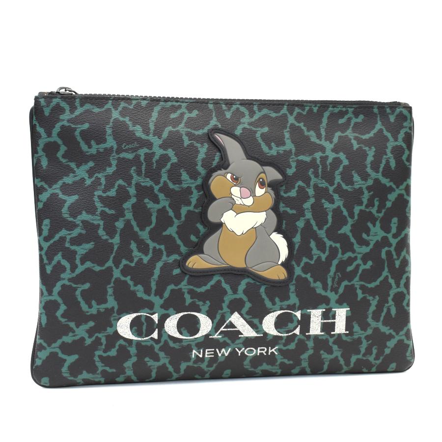 COACH（コーチ） ディズニー クラッチバッグ 91217 PVC ブラック