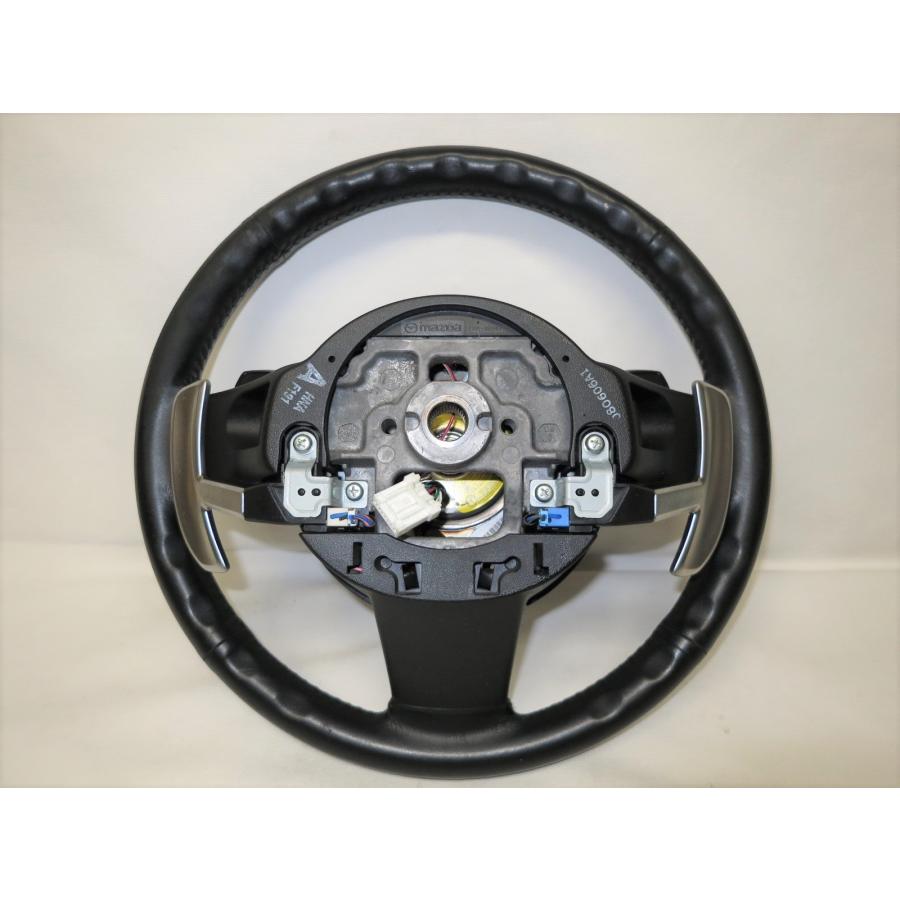 希少! パドル付! RX8 RX-8 SE3P 純正 革 ステアリング ハンドル エア