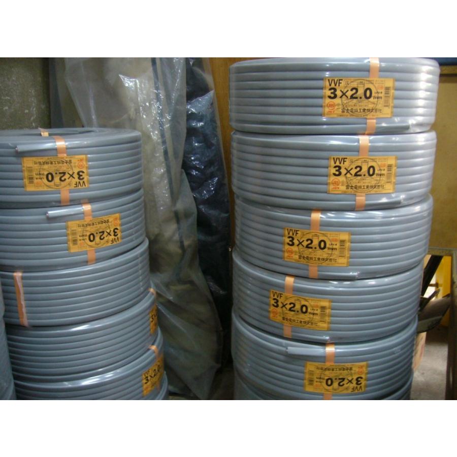 即日発送 富士電線 VVFケーブル VVF2.0x3芯 100m 平形 vvf VA 2.0