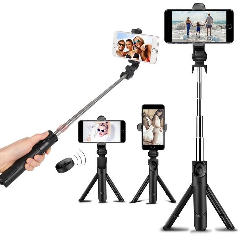 自撮り棒ワイヤレス 三脚 セルカ棒 無線 軽量 ワイヤレスリモコン 360