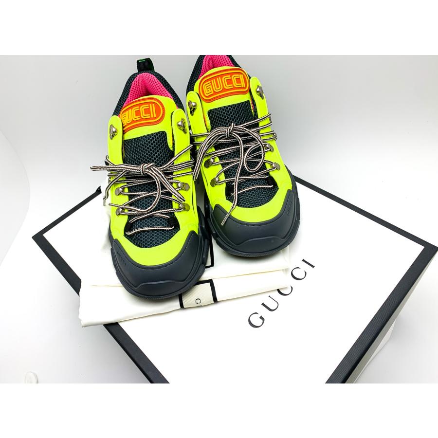 GUCCI グッチ イエロー系 蛍光 黄色 フラッシュトレック スニーカー