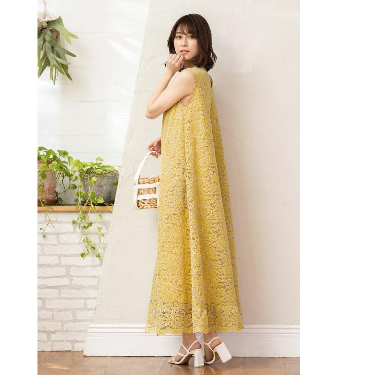 mimigrant ワンピース 2WAYマキシ丈ワンピース レース oplw6-080001