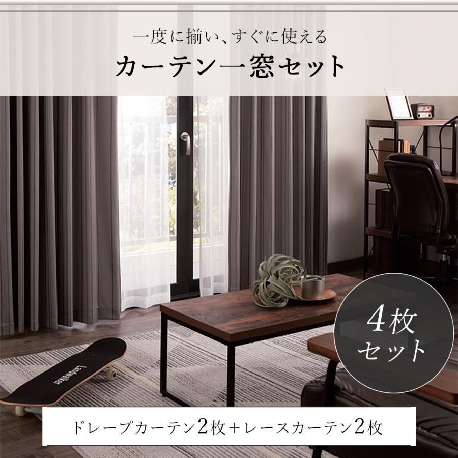 ニトリ（NITORI） 遮光3級カーテン＆レース 4枚セット(NラセットGY