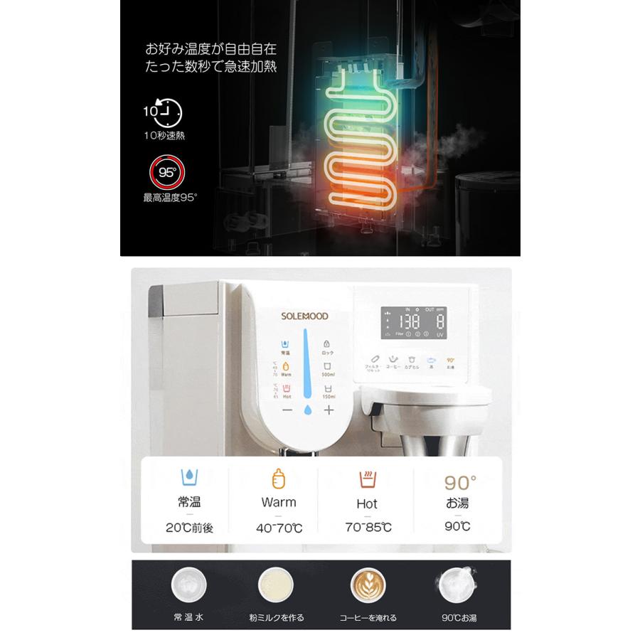 SOLEMOOD 浄水型ウォーターサーバー PURE （YHR1203-A 4L 温度調節可能