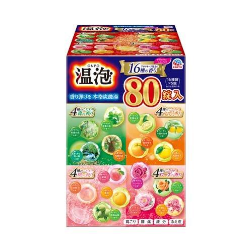温泡 炭酸入浴剤 16種詰め合わせ 森・ゆず・桃・ローズ ( 80錠入