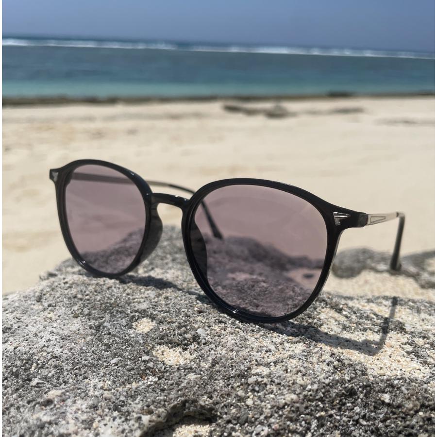 サングラス レディース 調光 メンズ ボストンタイプ UVカット ブルー