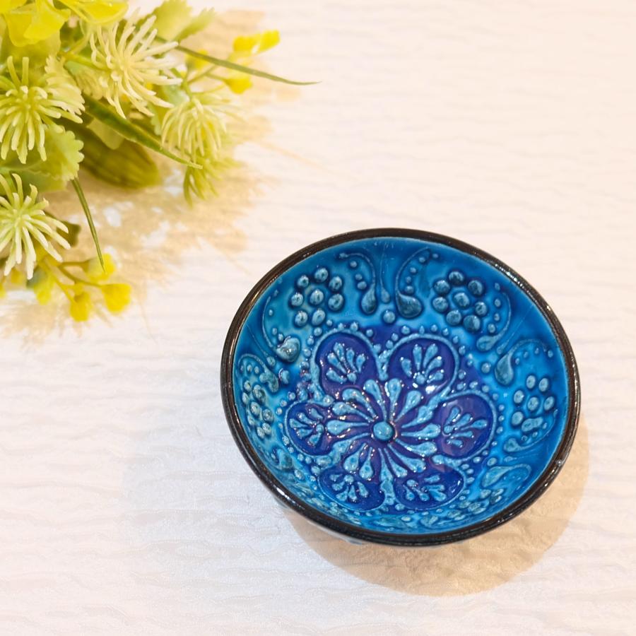 トルコ雑貨 トルコ陶器 キュタフア陶器 小皿 豆皿 ハンドメイド