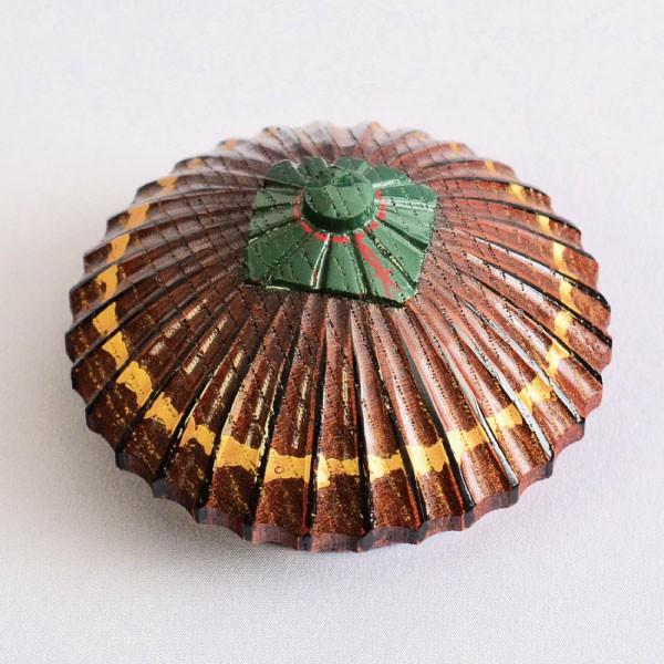 香合 茶道具 石津外記 作 欅摺漆 唐傘香合 : 茶道具専門店 (有)菊池