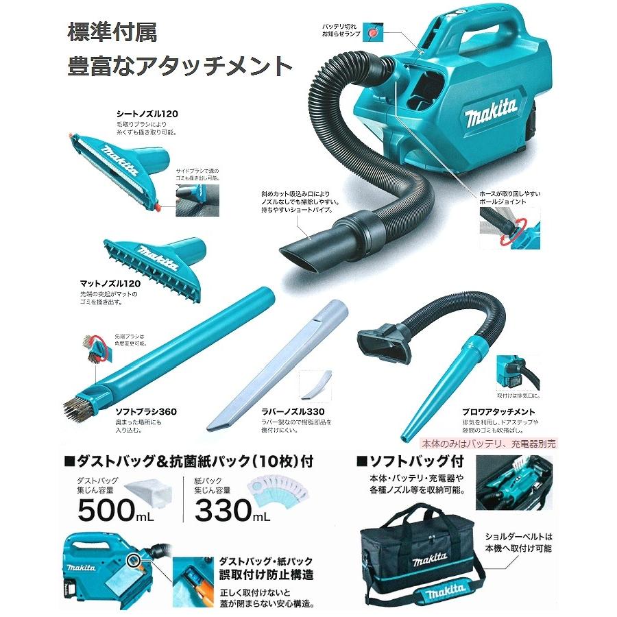 マキタ（makita） 車内清掃向け 10.8V充電式クリーナセット CL121DSH