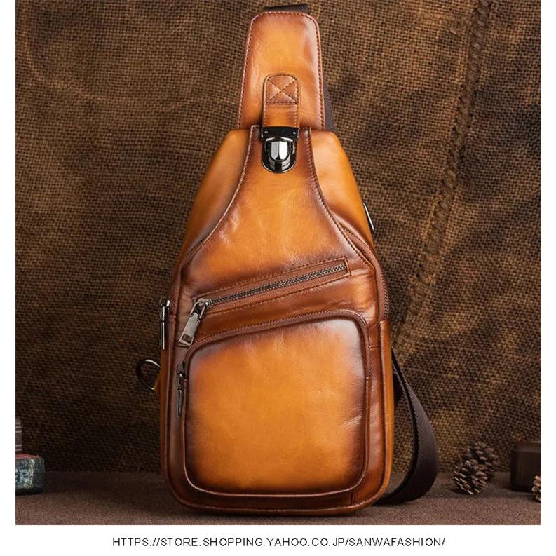 ボディバッグ メンズ 本革 2way 斜め掛け ショルダーバッグ 自転車 鞄