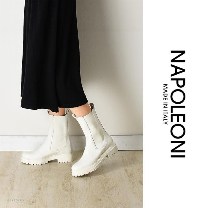 サイドゴア ブーツ レディース 本革 イタリア製 ショート チェルシー