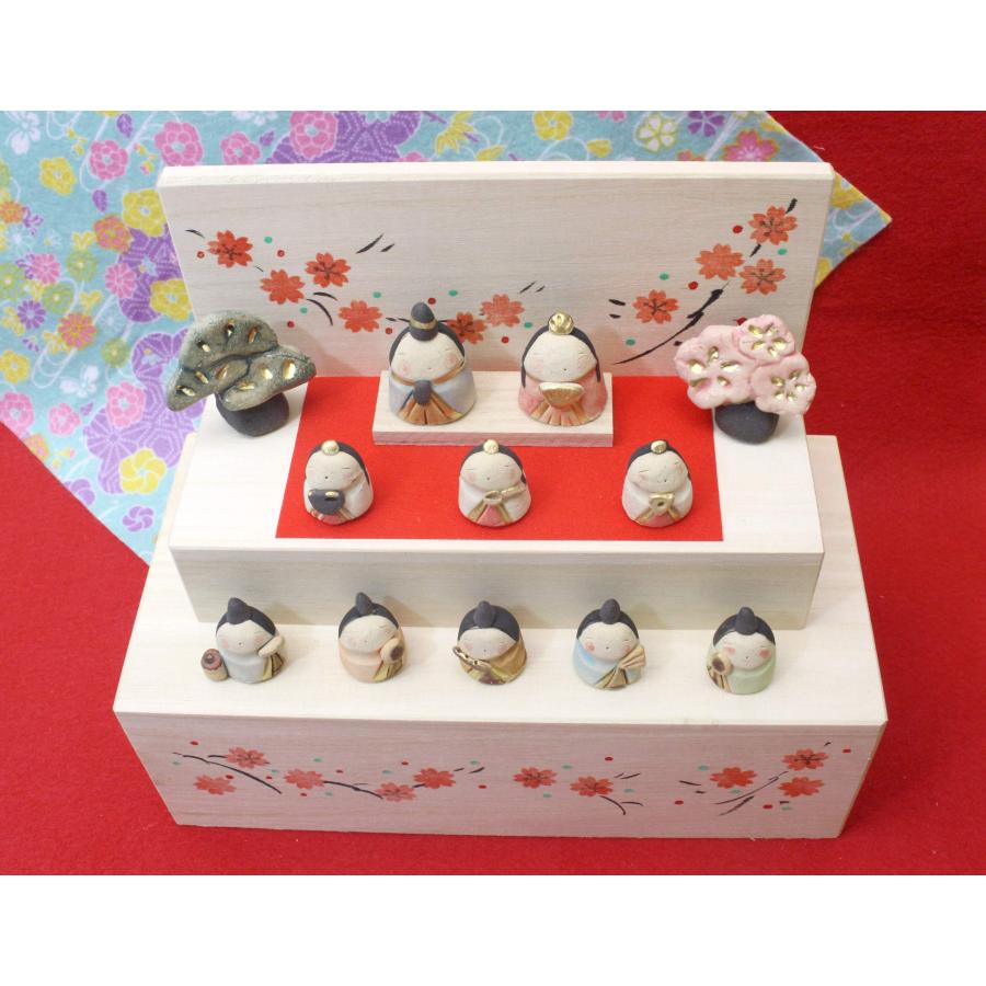 クラフトマンハウス ひな人形 花木箱 雛段飾り 全長:男雛5cm・女雛