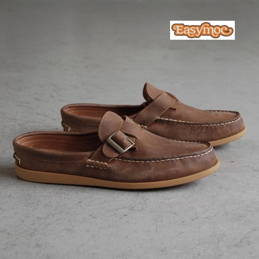 EASYMOC buckle slip-on loafer honey イージーモック バックル