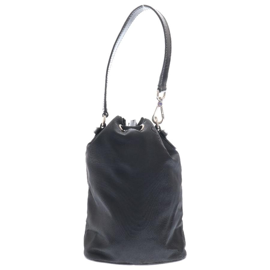 PRADA（プラダ） テスート レザービッグロゴナイロン巾着ハンドバッグ